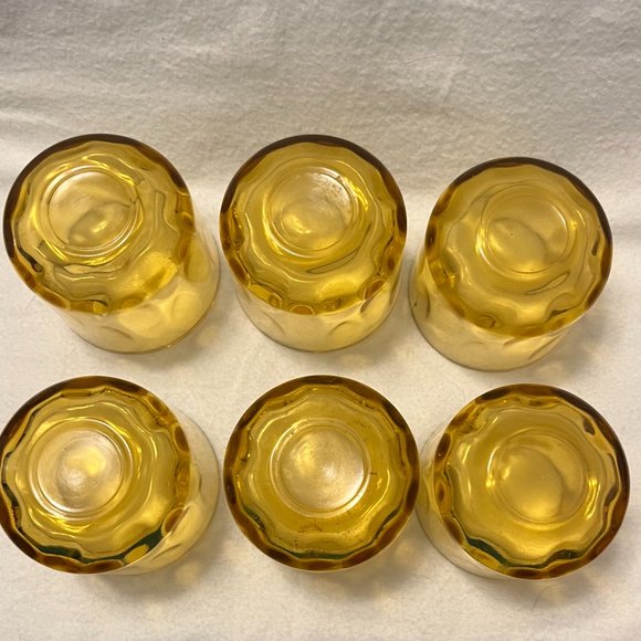 6 - Vintage Amber Juice/Small Glasses - Picture 3 of 7